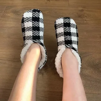 Warm Plaid Slipper Fuzzy Socks