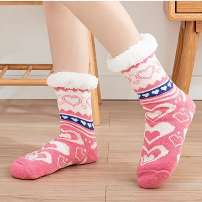 Heart Funny Cozy Fuzzy Socks - Image 3