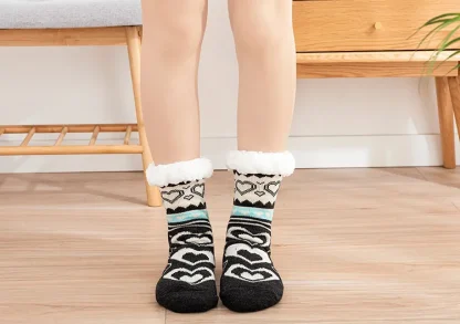 Heart Funny Cozy Fuzzy Socks