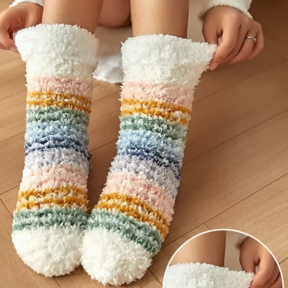 Striped Cozy Fuzzy Thick Socks - Image 2