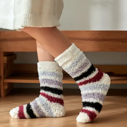 Striped Cozy Fuzzy Thick Socks - Image 4
