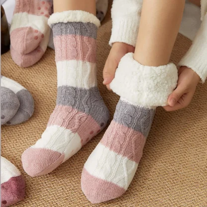 Warm Striped Cozy Fuzzy Socks - Image 2