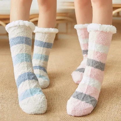 Warm Striped Cozy Fuzzy Socks - Image 3