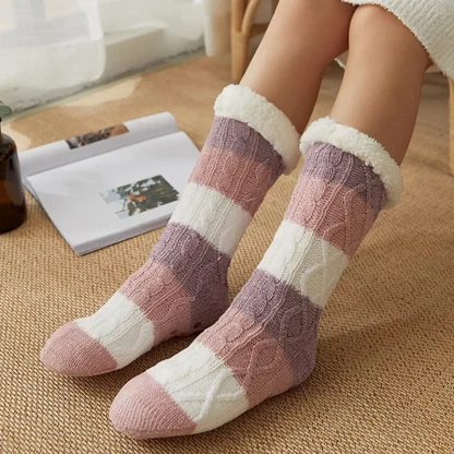 Warm Striped Cozy Fuzzy Socks - Image 4