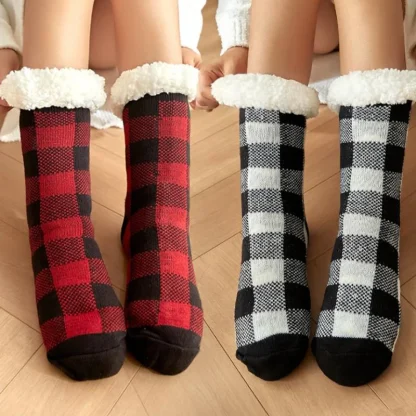 Plaid Cozy Fuzzy Socks - Image 2