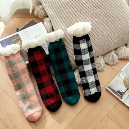 Plaid Cozy Fuzzy Socks - Image 4