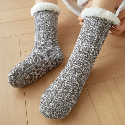 Thick Knitted Cozy Fuzzy Socks - Image 2