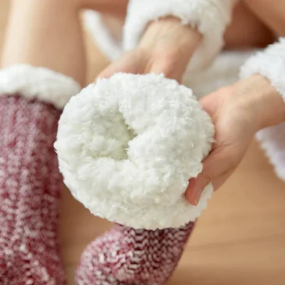 Thick Knitted Cozy Fuzzy Socks - Image 3