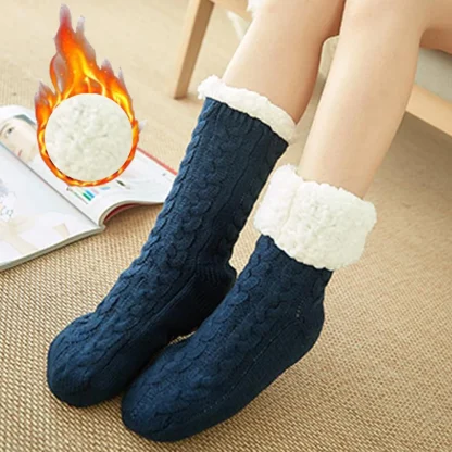 Knitted Cozy Fuzzy Socks - Image 2