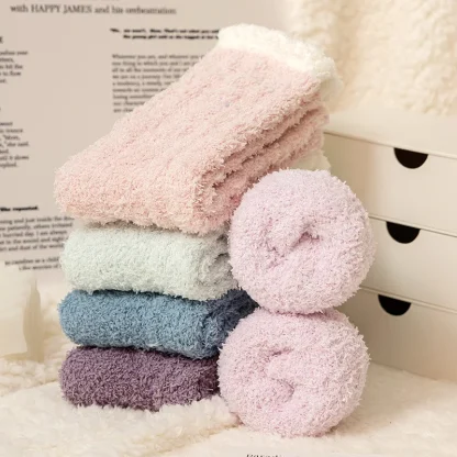 Candy Color Cozy Fuzzy Socks - Image 4