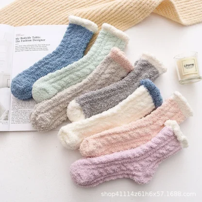 Towel Texture Cozy Fuzzy Socks - Image 4