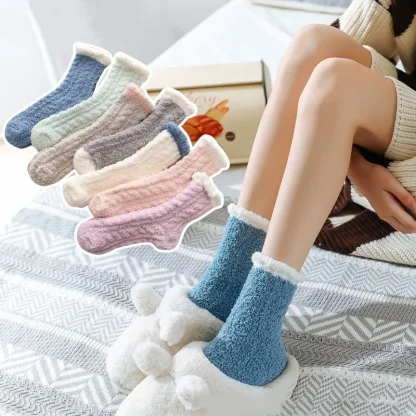 Towel Texture Cozy Fuzzy Socks