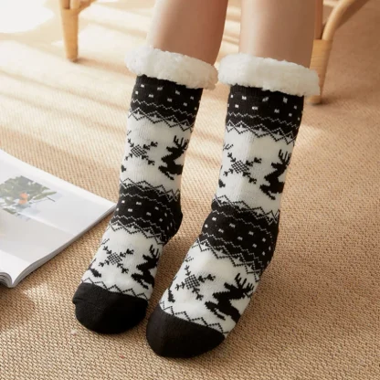 Christmas Reindeer Cozy Fuzzy Socks - Image 2