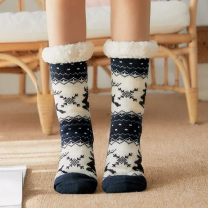 Christmas Reindeer Cozy Fuzzy Socks