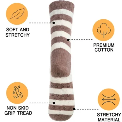 Striped Winter Cozy Fuzzy Socks - Image 4