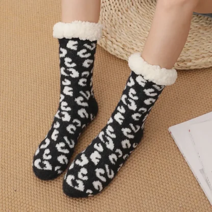 Leopard Print Cozy Fuzzy Socks