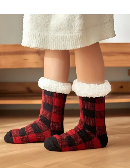 Plaid Warm Cozy Fuzzy Socks - Image 4