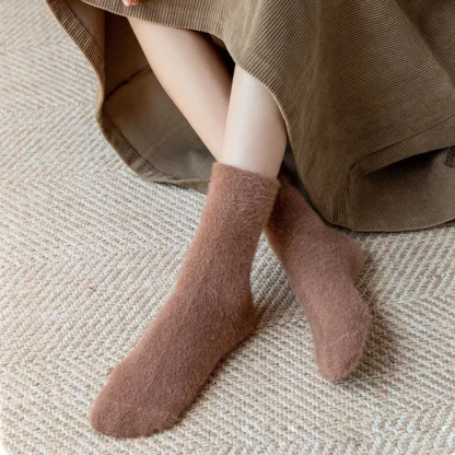 Solid Color Cozy Fuzzy Socks - Image 4