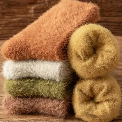 Solid Color Cozy Fuzzy Socks - Image 5