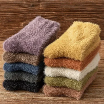 Solid Color Cozy Fuzzy Socks - Image 6