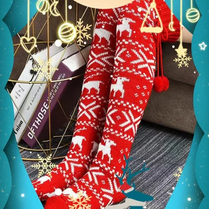 Knit Over-the-Knee Cozy Fuzzy Socks - Image 2