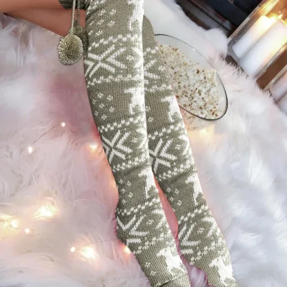 Knit Over-the-Knee Cozy Fuzzy Socks - Image 3