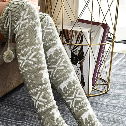 Knit Over-the-Knee Cozy Fuzzy Socks - Image 4