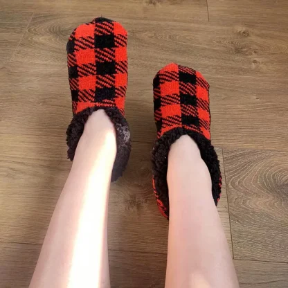 Plaid Slipper Cozy Fuzzy Socks