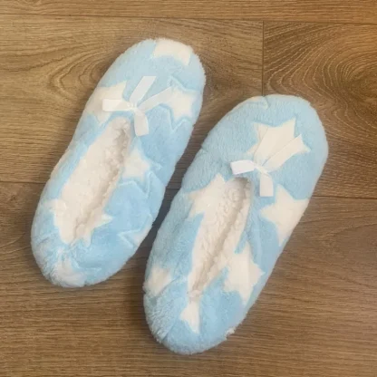 Star Print Cozy Fuzzy Slippers - Image 4