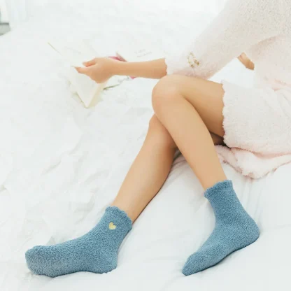 Fluffy Heart Cozy Fuzzy Socks - Image 3