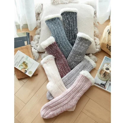Knitted Thermal Cozy Fuzzy Socks - Image 3