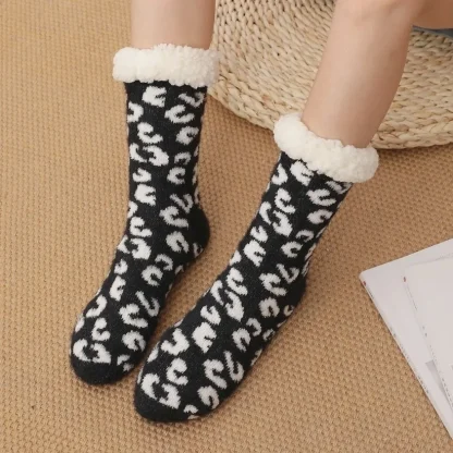 Leopard Plush Cozy Fuzzy Socks - Image 3