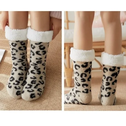 Leopard Plush Cozy Fuzzy Socks - Image 5
