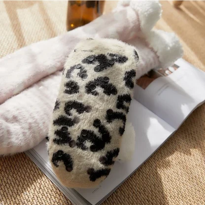 Leopard Plush Cozy Fuzzy Socks - Image 6