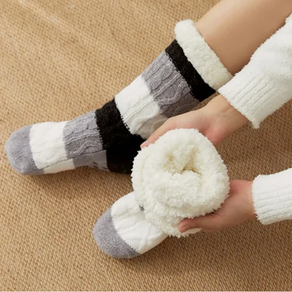 Warm Waffle Cozy Fuzzy Socks - Image 2