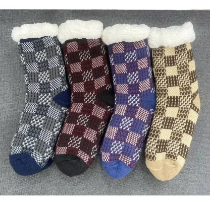 Plaid Winter Cozy Fuzzy Socks - Image 5