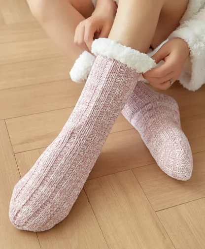 Knitted Thermal Cozy Fuzzy Socks - Image 6