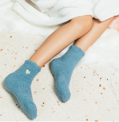 Fluffy Heart Cozy Fuzzy Socks - Image 5