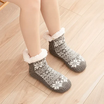 Blissful Snowflake Cozy Fuzzy Socks - Image 3