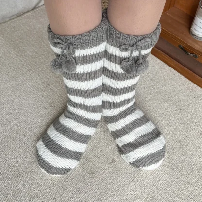 Striped Plush Cozy Fuzzy Socks - Image 3