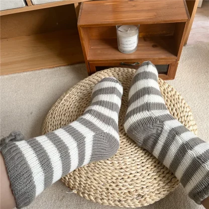 Striped Plush Cozy Fuzzy Socks - Image 5