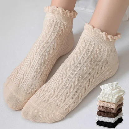 Short Ruffle Cozy Fuzzy Socks - Image 2