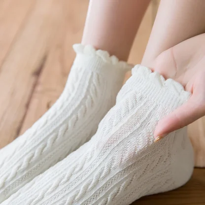 Short Ruffle Cozy Fuzzy Socks - Image 5