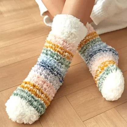 Patterned Fleece Cozy Fuzzy Socks - Image 2