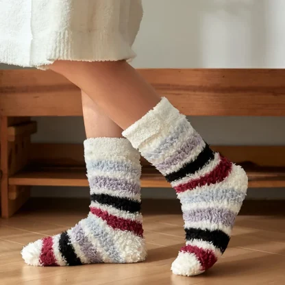 Patterned Fleece Cozy Fuzzy Socks - Image 4
